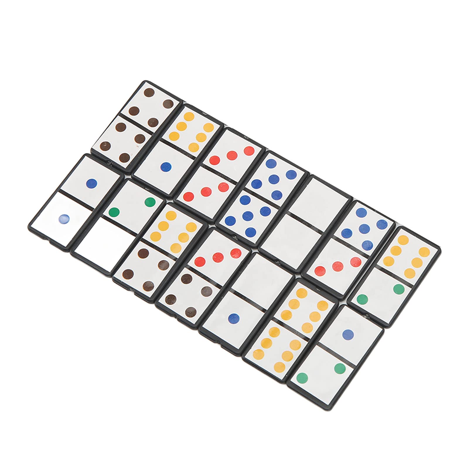Double Six Dominoes Set, 28Pcs Plastic Portable Board Game, Interactive Learning with Colorful Dot Design for Family Fun, Party Activities, and Children's Educational Play