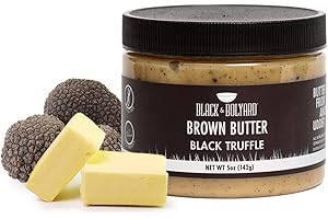 Black & Bolyard Black Truffle Brown Butter - Non-GMO, Sugar-free, Salt-Free, Grass-fed Butter - Caramelized & Seasoned w/Bay Leaf - Gluten Free Ghee Butter/Clarified Butter Alternative - 5 Ounces