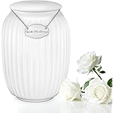SOITIS Ceramic Cremation Urn for Adult Female Male, 8.27 inch Memorial Urns for Human Ashes, Keepsake for Funeral for Women Men, Decorative Urns for Human Ashes
