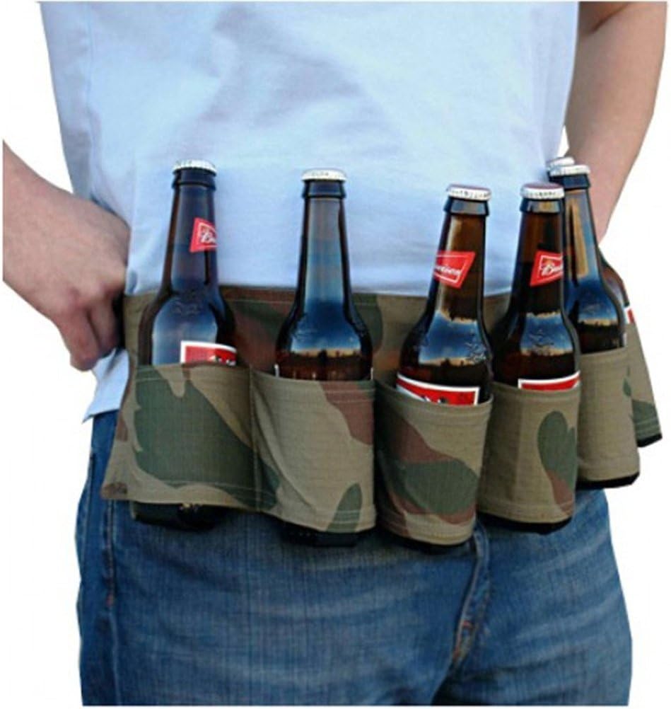 6 Packs Beer Soda Can Holster, Outdoor Drink Bag Party Holder Belt for Camping Hiking and Picnic