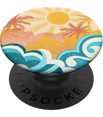 Mountain Surf White Line Cool Nature Minimal Art Hiking Gift PopSockets Adhesive PopGrip