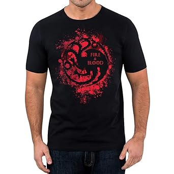 T-Shirt Fire and Blood - Tagaryen Fans Game of Thrones John Snow Stark Baratheon Ghost