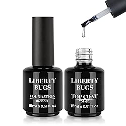 LIBERTY BUGS Gel Base and Top Coat Set 30ml,No Wipe