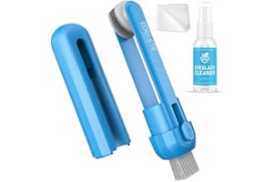 EDGLETE Glasses Cleaner Eyeglass Cleaning Kit, Lens Cleaners Spray with Microfiber Cloth, Portable Glasses Cleaning Kit for Travel, Safe Eyeglasses Cleaner Tool, No Streaks Scratch, SkyBlue
