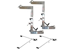 Generic Alum-A-Pole (2) Pump Jacks, (2) Work Benches & (2) Folding Support Braces - Works w/Alum A Pole Pump Jack Scaffolding, Silver & Black