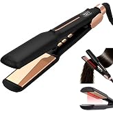 1.75" Titanium Flat Iron Hair Straightener for Women with Infrared | Negative Ions Anti-Frizz, 12 Heat Settings, 3s Fast Heat-Up, Dual Voltage for Long, Thick Hair