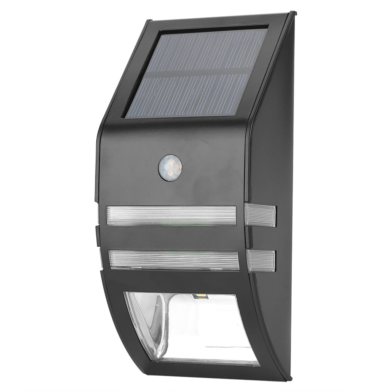 MOUMOUTEN Solar Outdoor Light, Solar Motion Sensor Light 90º Wide Angle, IP44 Waterproof, LED Stainless Steel Wall Sconce for Yard, Path and Garden (Black Shell White Glow)