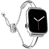 PlusRoc Stainless Steel Band Compatible with Apple Watch Band 38mm 40mm 41mm 42mm 44mm 45mm 46mm 49mm iWatch SE Series 11 10 9 8 7 6 5 4 3 2 1, Slim Versatile Bangle Bracelet for Women