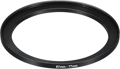 PATIKIL 67mm-77mm Aluminum Step Up Ring for Camera Lens Filter Adapter Black