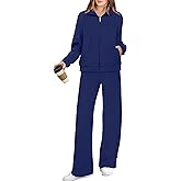 XIEERDUO Women's 2 Piece Lounge Sets Full Zip Up Sweatsuit Wide Leg Tracksuit Workout Outfits Fashion Airport Wear