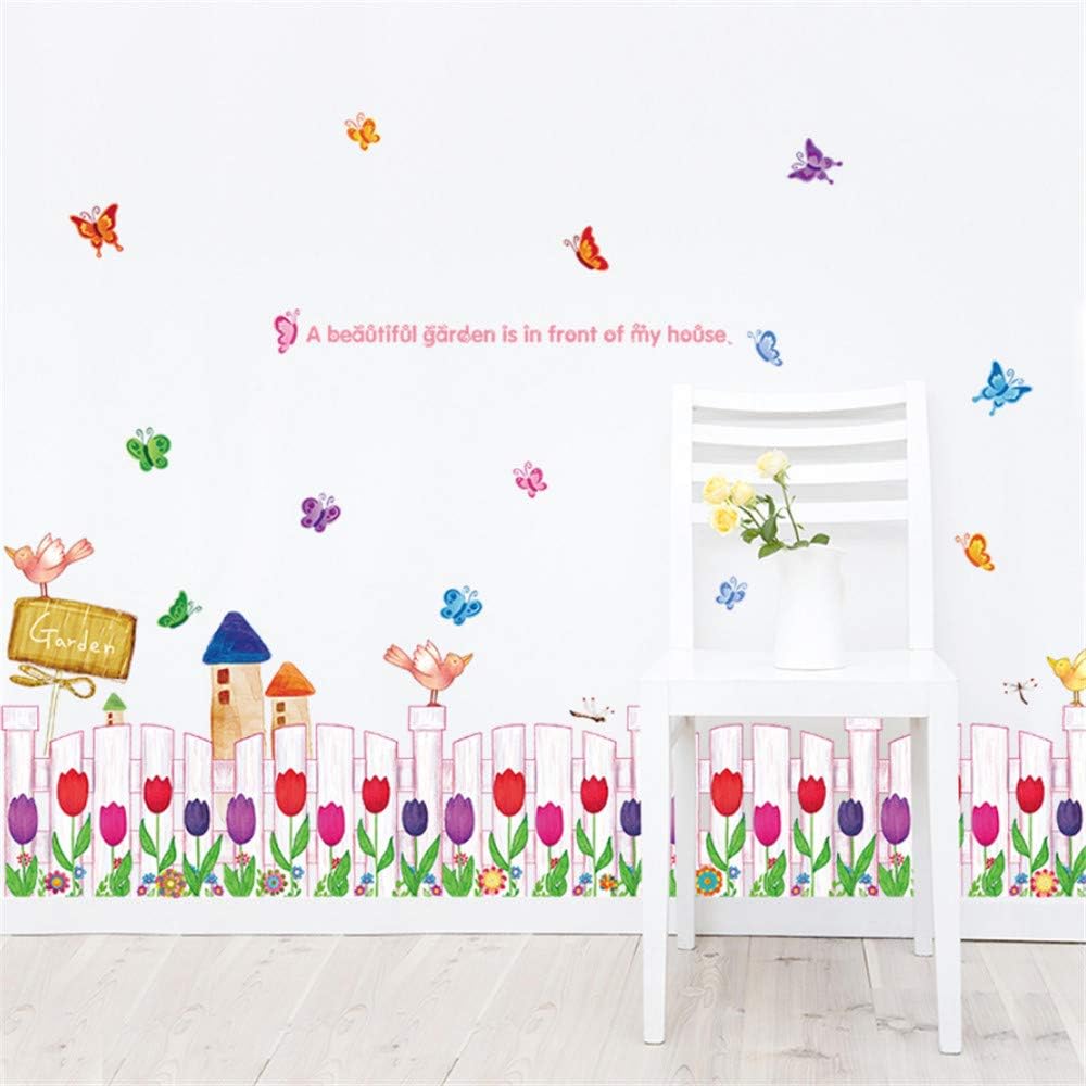 Zyzdsd Tulipán Extraíble Mariposa Volando Zócalo Pared De Vinilo Pared