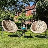 Dawsons Living Faux Rattan Bistro Set - Weather Resistant - Clay view 2