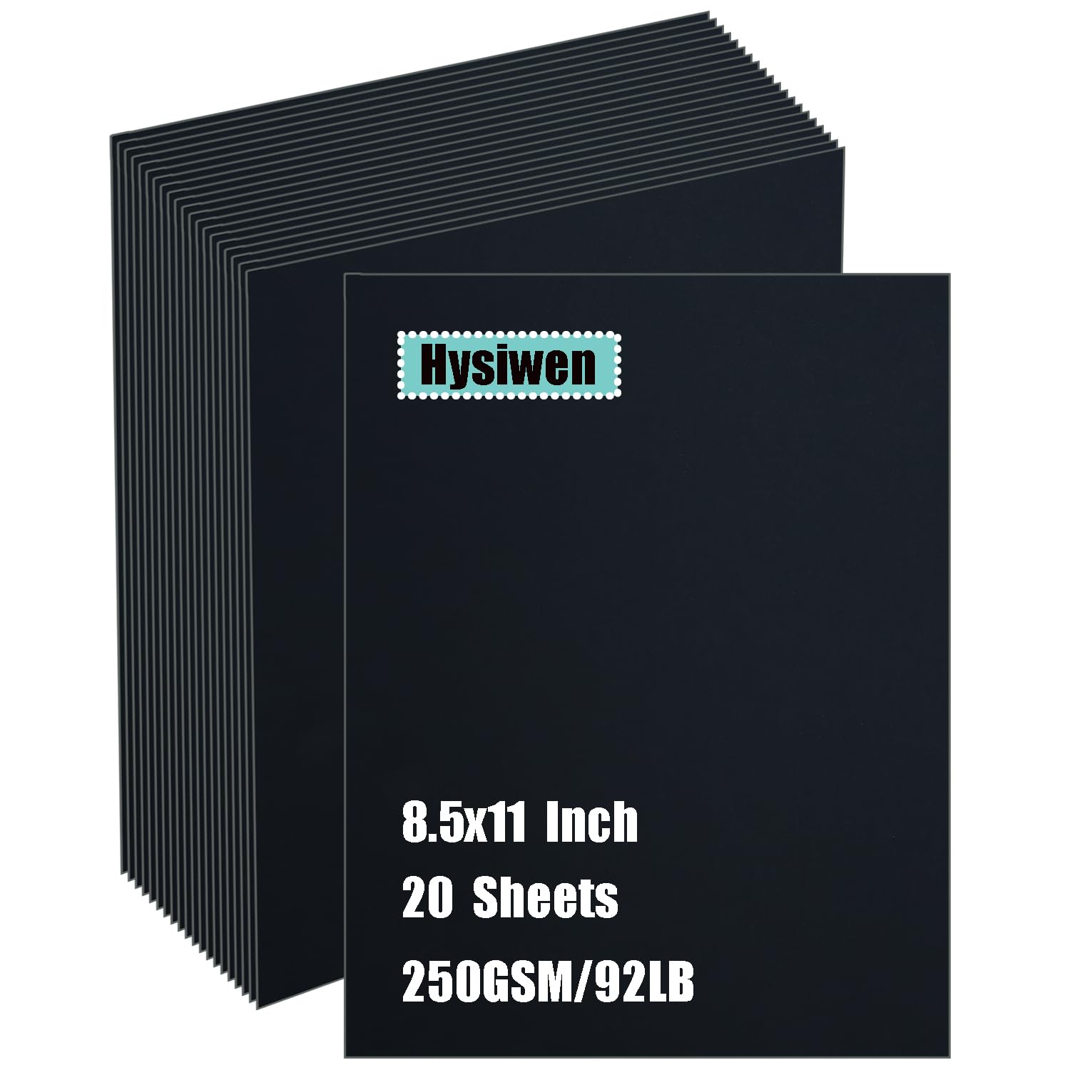 Photo 1 of Hysiwen 20 Sheets Black Cardstock 8.5 x 11 Inches, 250gsm/92 lb Thick Craft Paper for Making Cards, Invitations, Paper Crafts or Drawing