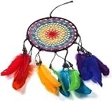 HUOCAI Colorful Rainbow Dream Catcher Wind Chimes Handmade Ornament view 5