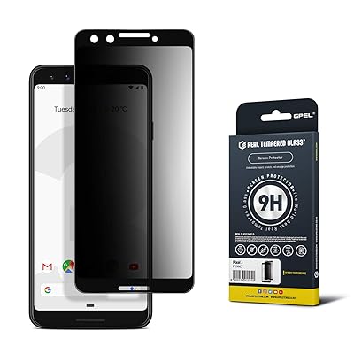 GPEL Privacy Screen Protector for Google Pixel 3 Premium Japanese Asahi Real Tempered Glass [Privacy Anti Spy] Case-Friendly Work with Most Case HD Clarity 9H Hardness 99% Touch Accurate