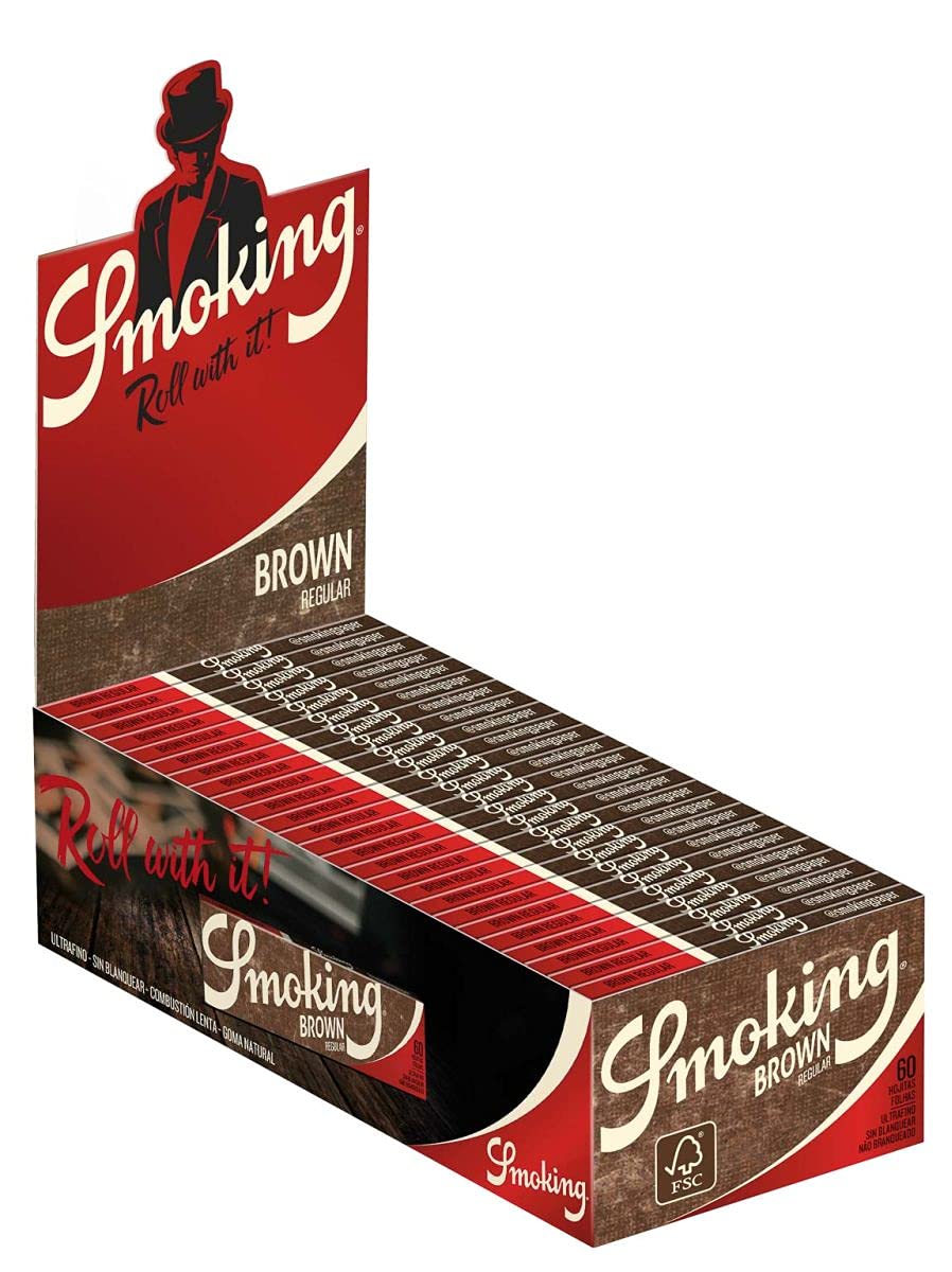 Smoking Short Rolling Paper, Single Packets, Brown, 60 x 50
