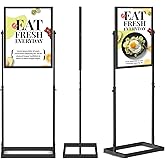 Wphold Heavy Duty Poster Stand, Double Sided 22×28 inch Metal Floor Display with Weatherproof Protection, Floor Standing Sign Holder, Durable Steel Construction for Indoor Events, Offices, Schools