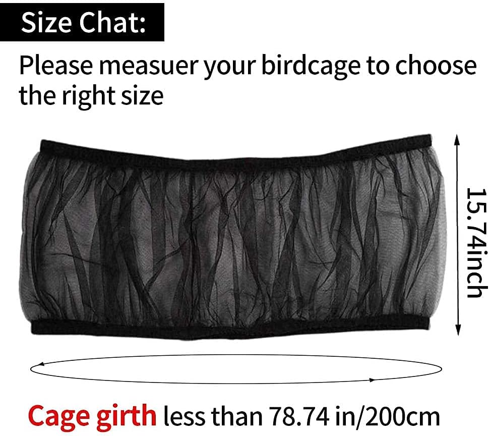 ZP Large Size Universal Bird Cage Guard Net Cover Seed Catcher with 1pcs of Feeding Spoon,Nylon Mesh Soft Airy Bird Cage Net Skirt for Round Square Cages(Not Included Birdcage): Kitchen & Dining
