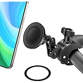 EEEKit Magnetic Bike Phone Handlebar Mount with 5.12' Extension Arm, Clamp Holder for Treadmill, Gym, Fitness Equipment and Dia 0.5-1.57" Rod, Compatible with iPhone and Smartphones