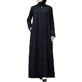 istanbul styles Women's Abaya Lace Applique Long Sleeve Floor Length Turkey Zipper Islamic Fashion