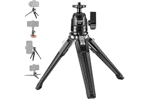 NEEWER Mini Metal Table Tripod with 360° Ball Head, Supports Vertical Recording and Handle, Portable Travel Tripod with 1/4 Inch Screw for Camera Mobile Phone Action Cam, Max. Load 3 kg, TP29