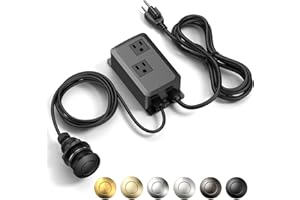 ANWOLL Garbage Disposal Air Switch Kit -Professional- Dual Outlet, Sink Top Waste Disposer On/Off, Garbage Disposal Button, Brass Made Cover, UL Listed