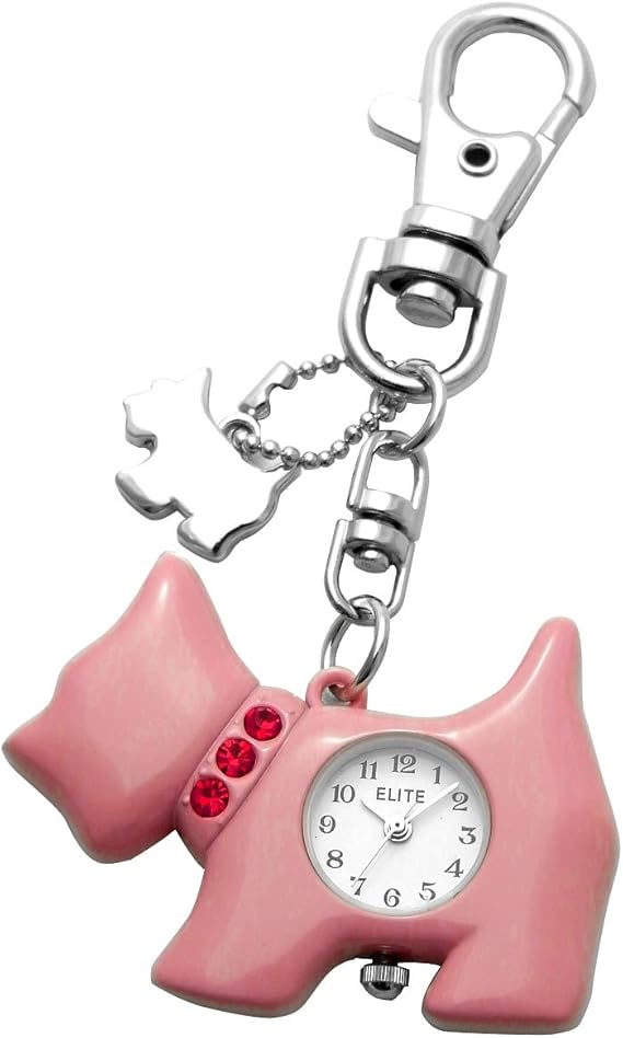 Amazon エリート Elite キーホルダーウォッチ ヨークシャーテリア ピンク Tf510pk 懐中時計 腕時計 通販