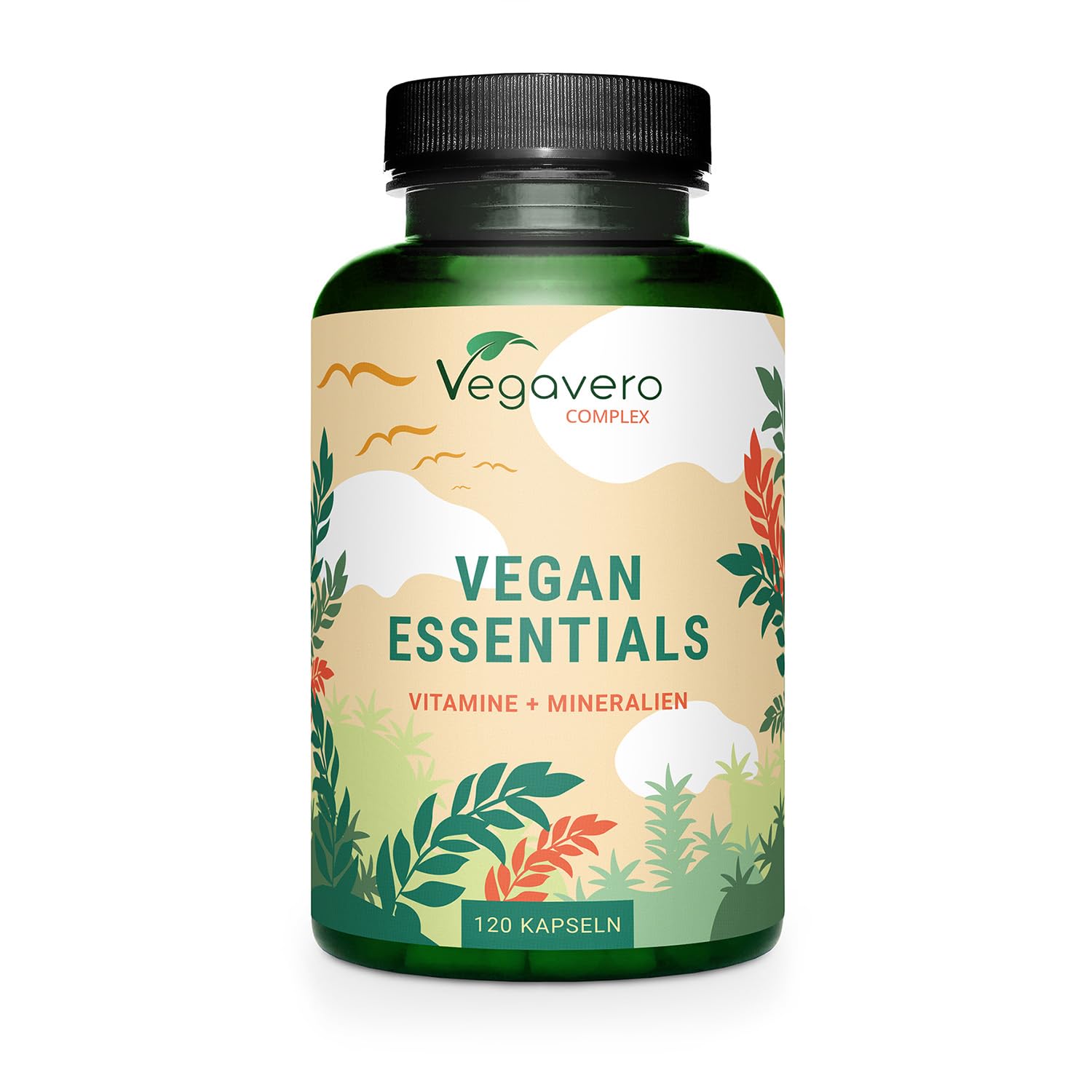 Vegavero Vegan Essentials | Multivitamins & Minerals | Vitamins B12, B2, D3, K2, Zinc, Iron, Selenium and Iodine | NO Additives | Natural Support for Plant Based Diet | 120 Capsules