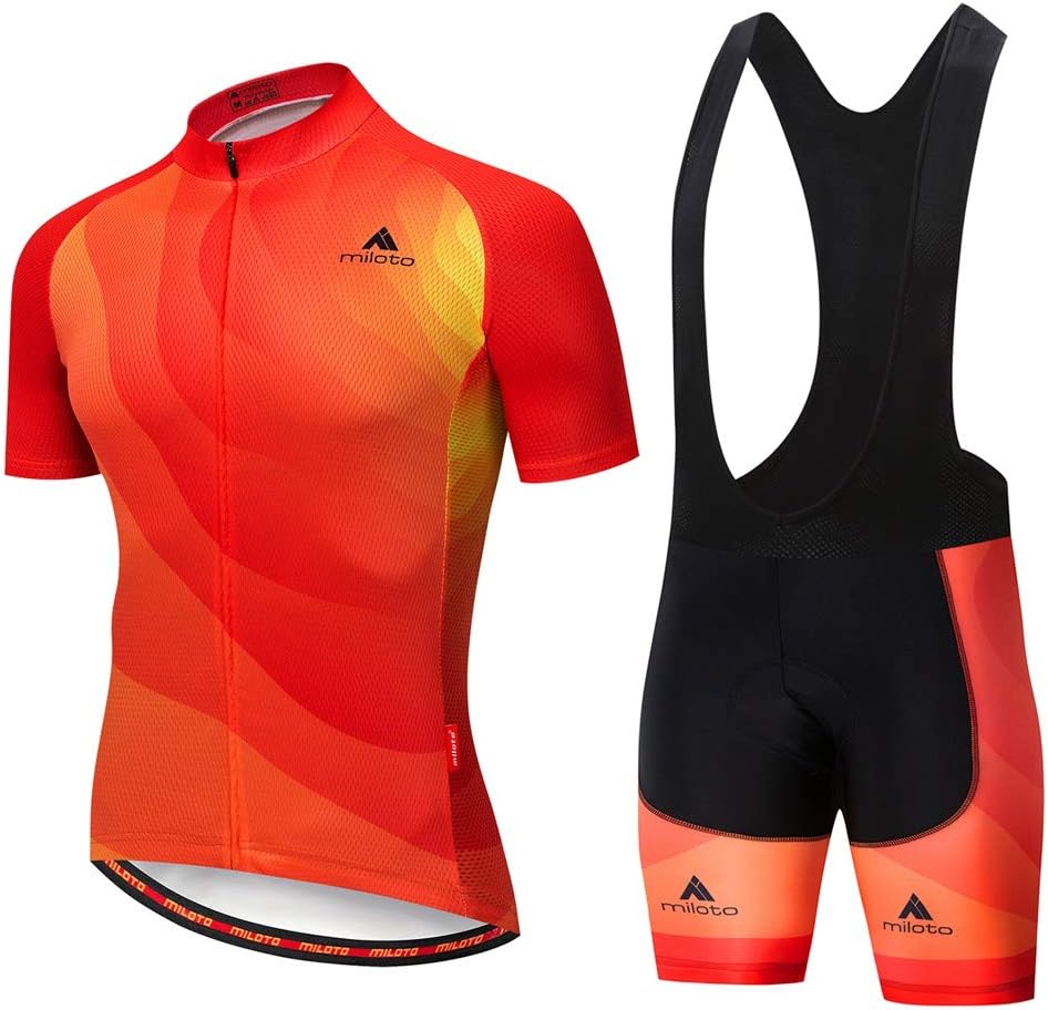 Uriah Men's Cycling Jersey Bib Shorts Black Sets Short Sleeve Reflective