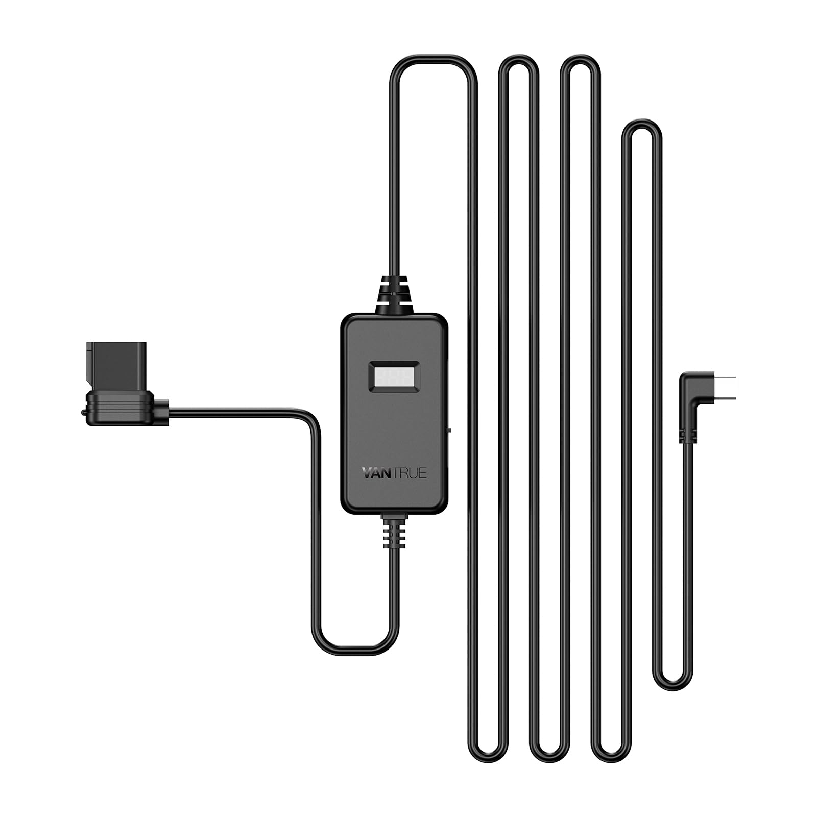 VANTRUE USB-C OBD Hardwire Kit 3 Level with Display for N5/N4 Pro/N4/N2X/E360/S1 Pro/E1 Pro/E1/E1 Lite/E2/E3/X4S/N2 Pro(USB-C)/N2S/S2 Dashcam 24H Parking Mode, Low-Voltage Protection, 11.5ft