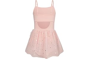 Vieille Toddler Girls Dance Leotards Hollow Back Ballet Leotard for Girls Camisole Dance Dress with Tutu Skirt 3-8T