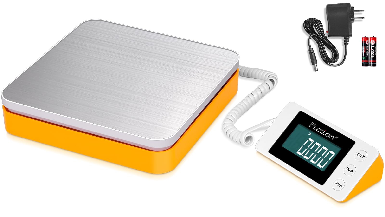 Photo 1 of Fuzion Shipping Scale - Digital Postal Scale 110LB x 0.1oz, Large LCD Display, 5 Units, Scale for Packages, Postage - Dual Power Supply (Batteries & Adapter)