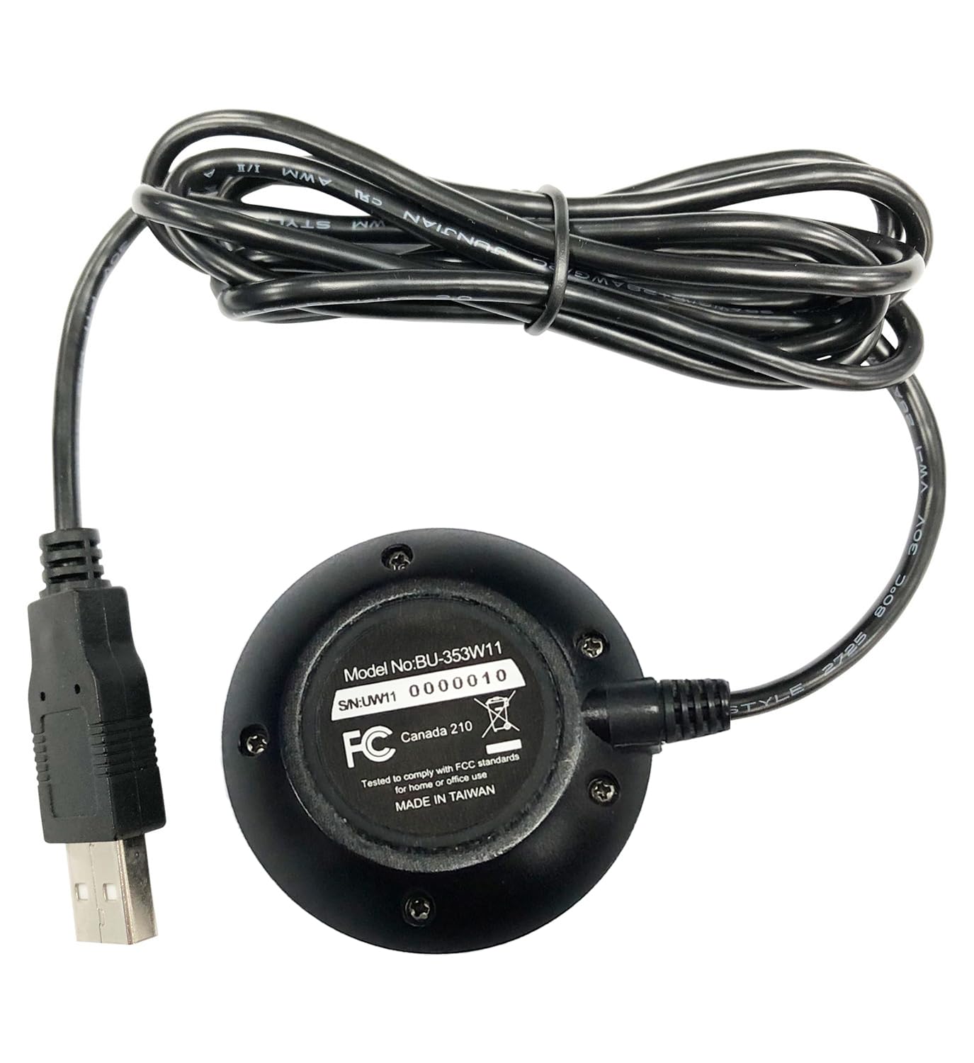 GlobalSat BU-353-W11 GPS GNSS Location Sensor - Black, Made in Taiwan