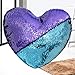 Tomus-UNI Mermaid Sequin Pillow with Insert, 13''×15'' Heart Magic Reversible Sequins Cushion for Home Décor(Bright Green/Purple)