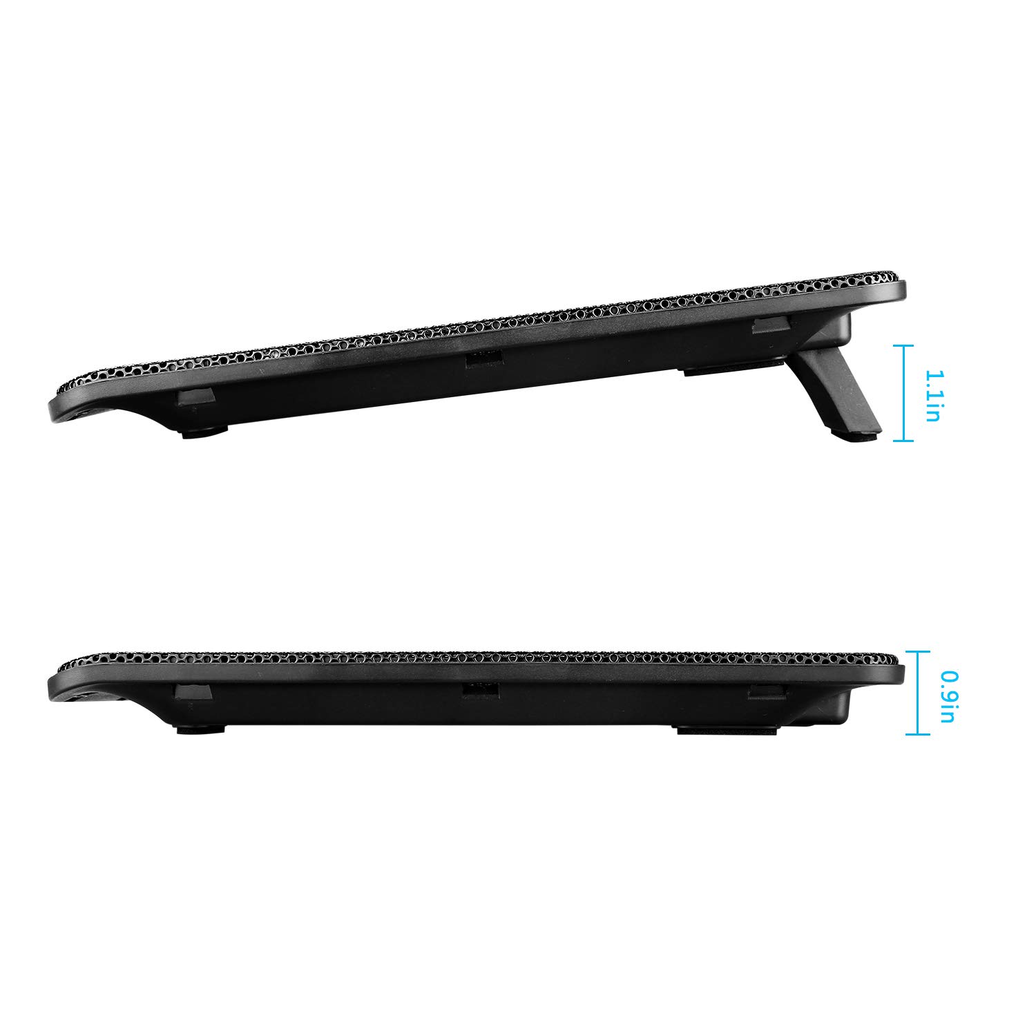 Laptop Cooler, Aicheson Ultra Slim Laptop Cooling Pad Chill Mat with 2 Heavy Duty Quiet Fans USB Powered with LED Lights