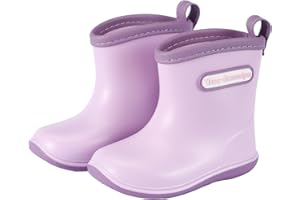 NQTOER Toddler Kids Rain Boots for Boys Girls Easy-on Lightweight Waterproof Rainboots Baby
