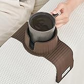 Couch Cup Holder, Elimiko Silicone Sofa Drink Holder with Upgrade Large Cup Holder, for Oversized Mug/Cup/Tumbler/Drink/Coffee/Bottle/Cans (Mocha Brown)