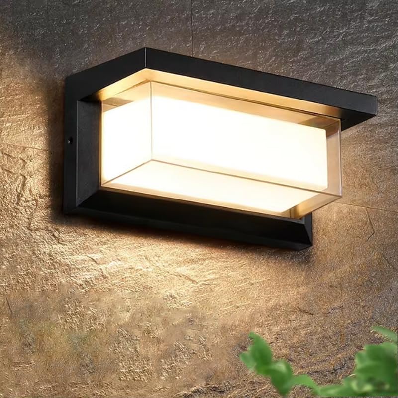XZM Outdoor Wall Lights, LED wall light 12W Sconce Ip65 Waterproof 3000K Warm White Outdoor Light Fixtures Wall Mount Outside Lights for House Garden Front Bathroom Garage