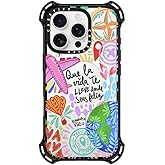 CASETiFY Bounce Case for iPhone 16 Pro [Shockproof / 21.3 ft. 6X Military Grade Drop Protection/Compatible with Magsafe] - Ser Feliz - Clear Black