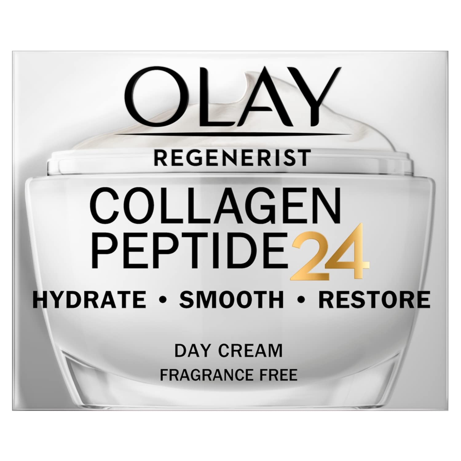 Olay Regenerist Collagen Peptide 24 Day Cream Without Fragrance, Reveal Strong & Glowing Skin In 14 Days