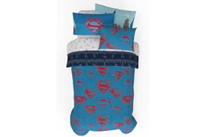 Franco Superman DC Comics Kids Bedding Super Soft & Cozy Reverisble Microfiber Comforter and Sheet Set with Sham, 5 Piece Twi
