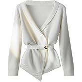 GORGLITTER Women's Wrap Cardigan Deep V Neck Long Sleeve Dressy Sweater Business Casual Outfits