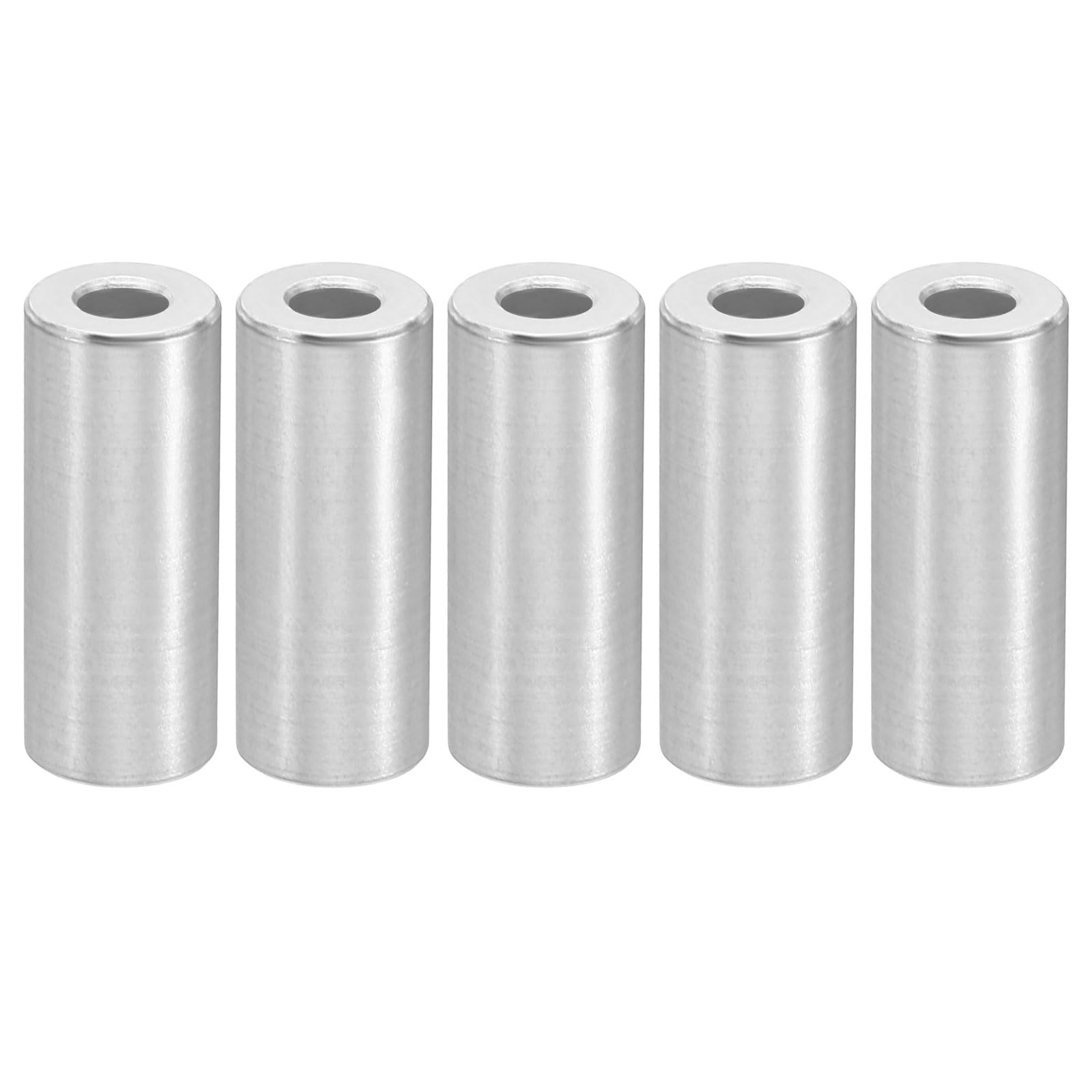 PATIKIL M4 Aluminum Spacers, 5 Pcs Metal Spacer Aluminum 4.2mm ID x 10mm OD x 25mm L Aluminum Spacer Screw Standoff Round for 5/32inch or M4 Screw Bolts