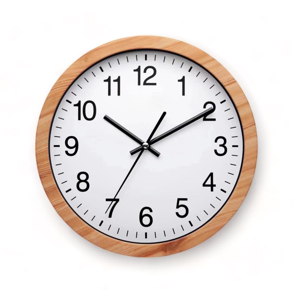 Bargain Lovers Wooden Effect Wall Clock | Silent and Not Tickling Vintage Wall Clock for Living Room Bedroom Kitchen (30cm / 12")