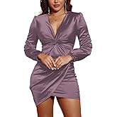 DeftSharp Womens Ruched Formal Bodycon Zipper Graduation Dresses-Elegant Cocktail Party Wedding Midi Dress