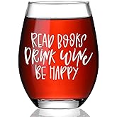 Bookish Wine Glass Gifts for Book Lover,Book Club Gifts for Women,Librarians,Reader,Bookish Birthday Gift for Her Friends,Drink Wine Read Books Be Happy,Books Accessories for Reading Lovers -30