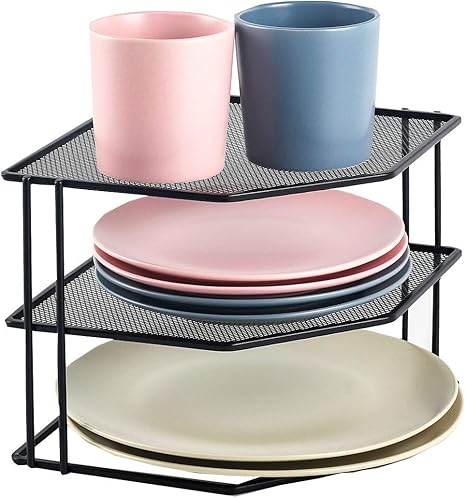 Organizador de 3 niveles para estantes de esquina y armario