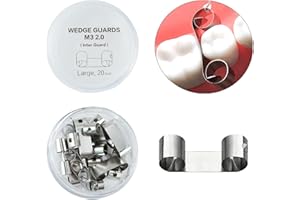 RWBATT 20Pcs Dental Guard Wedges Matrix Bands, Adjacent Tooth Protection Contoured Matrices Baffle Dentistry Materials (20pcs Large)