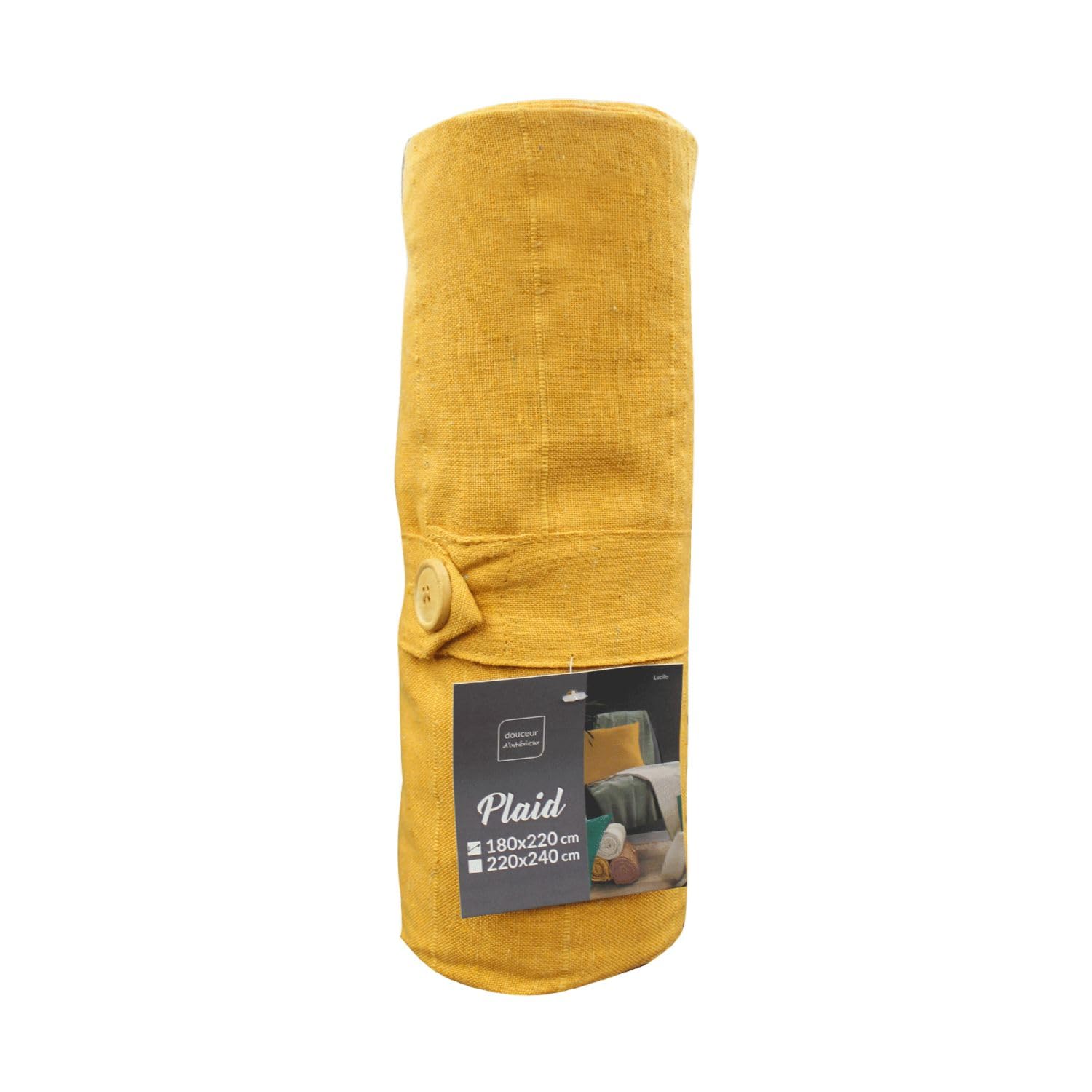 Douceur d'Intérieur, Lucile Curry Plain Polycotton Blanket (180 x 220 cm)