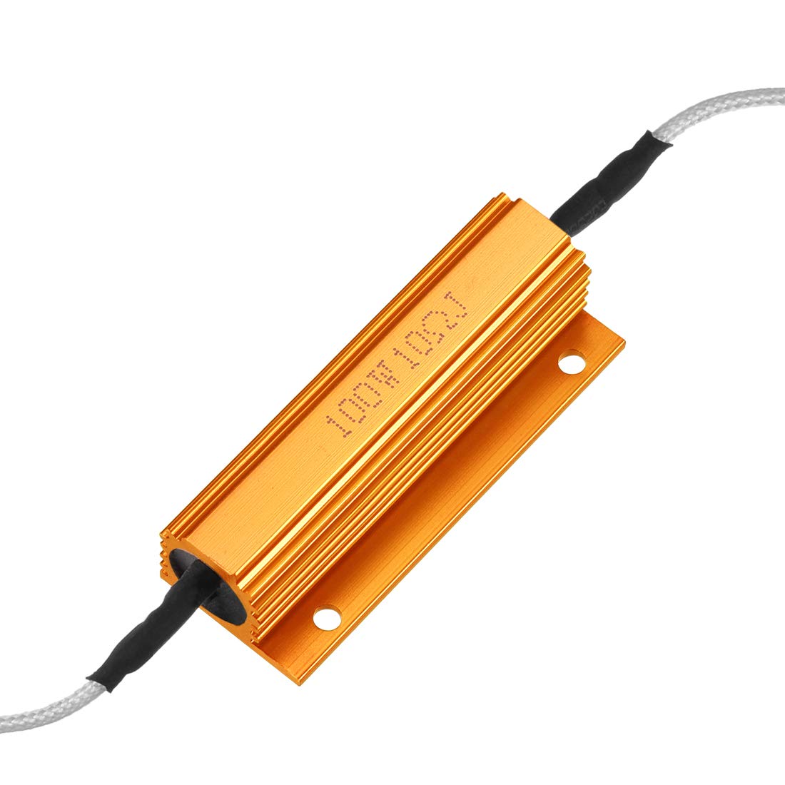 Sourcingmap Aluminum Case Resistor Extra Wire 100W 10 Ohm Wirewound Yellow for LED Replacement Converter 100W 10RJ